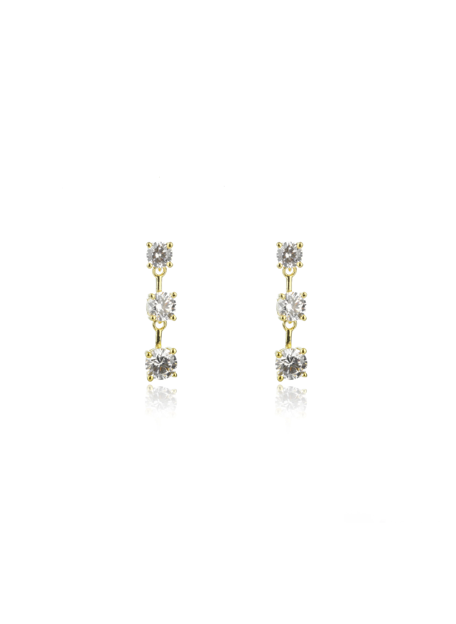 Georgini Trilogy Earrings Yellow Gold Plated
