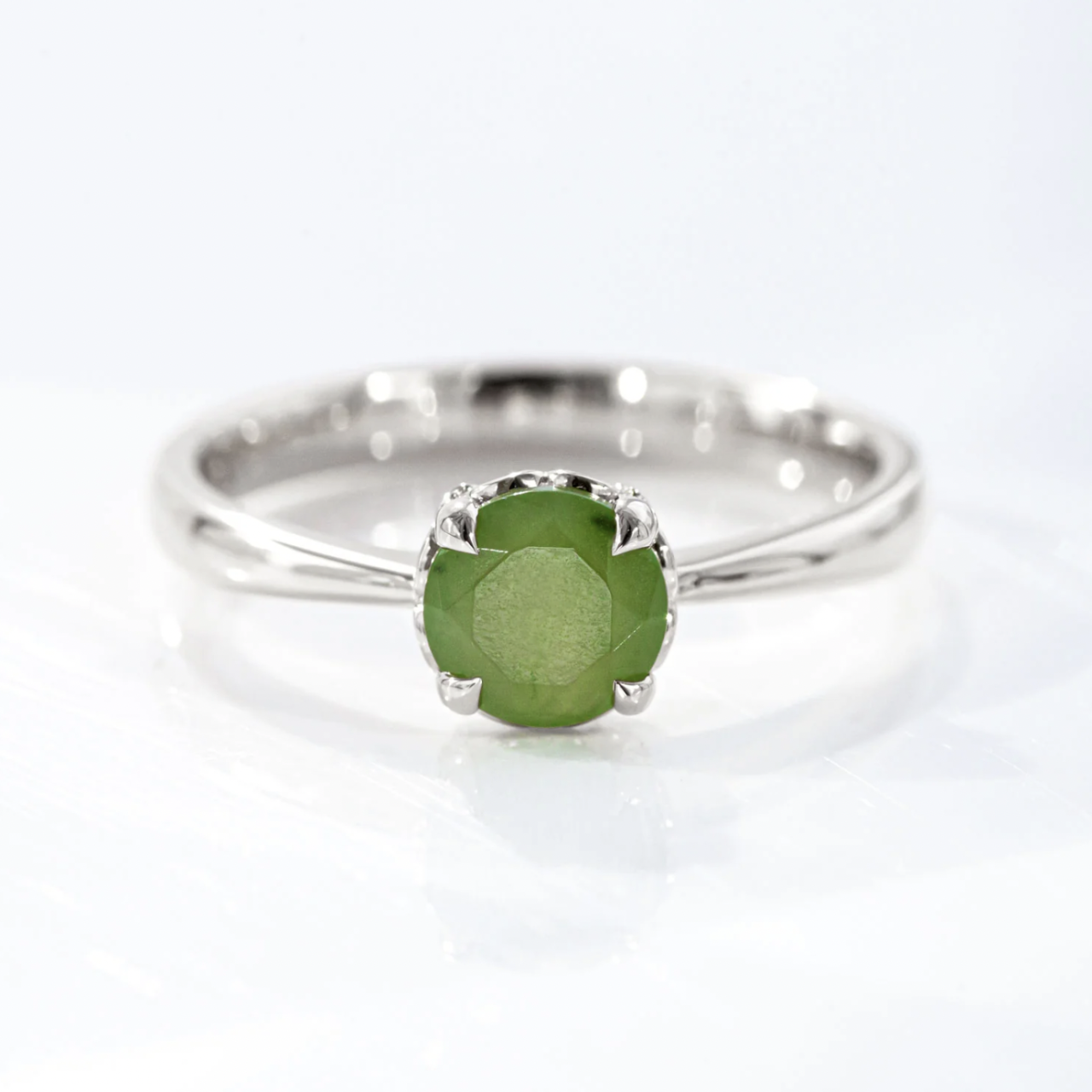 Nick Von K Baby Dewdrop ring with Pounamu Sterling Silver