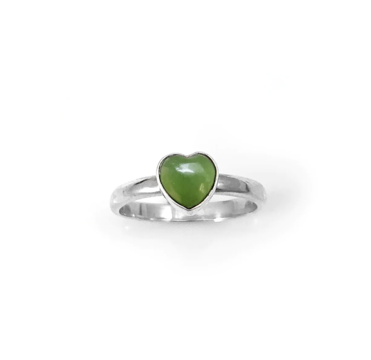 Nick Von K Pounamu Heart Ring Sterling Silver