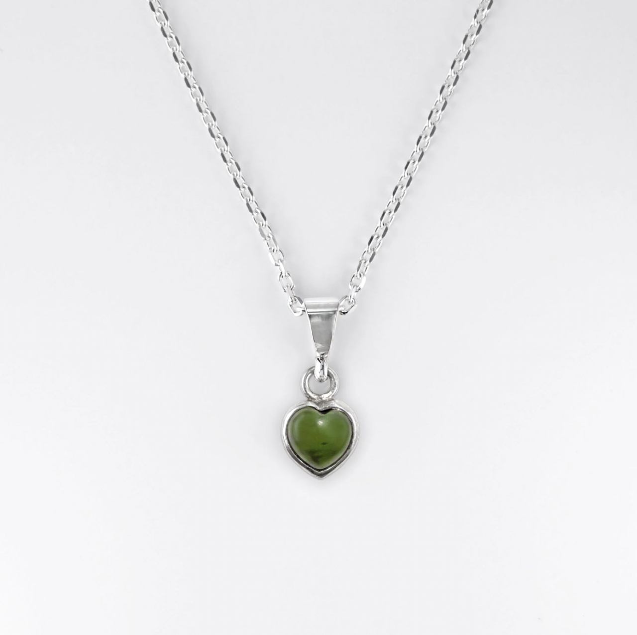 Nick Von K Pounamu Heart Charm Pendant Sterling Silver