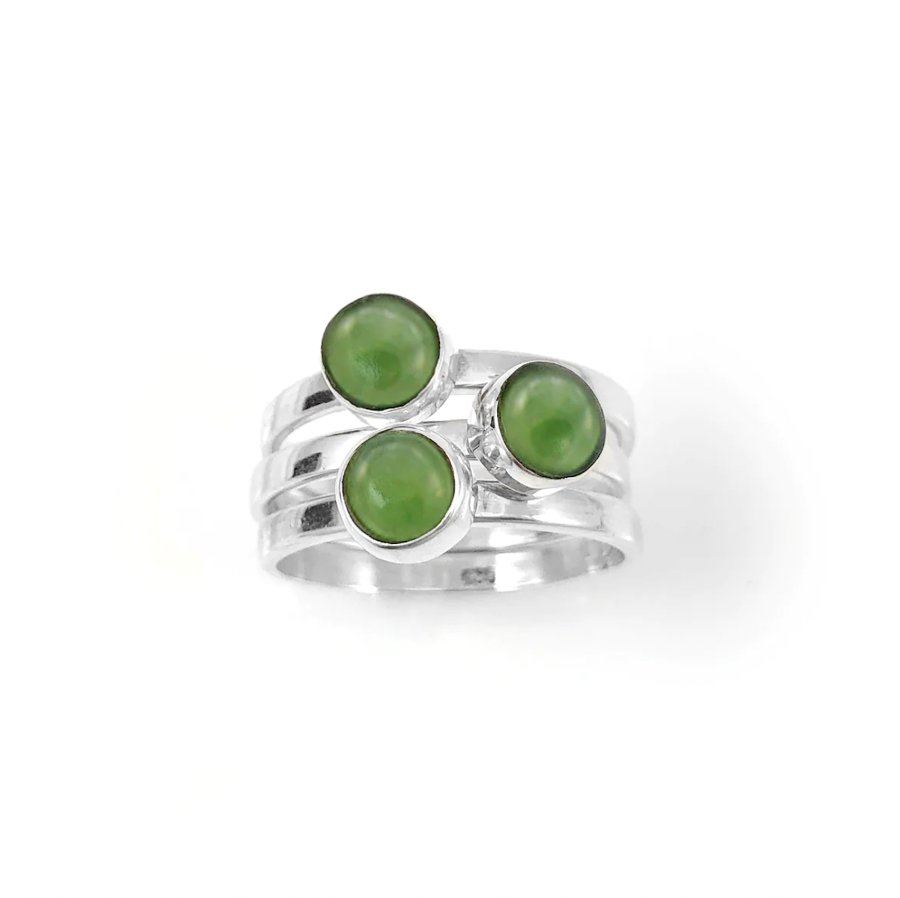 Nick Von K Pounamu 3 Muses Ring Sterling Silver. Size Q