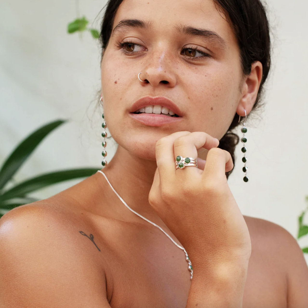 Nick Von K Pounamu 3 Muses Ring Sterling Silver. Size Q