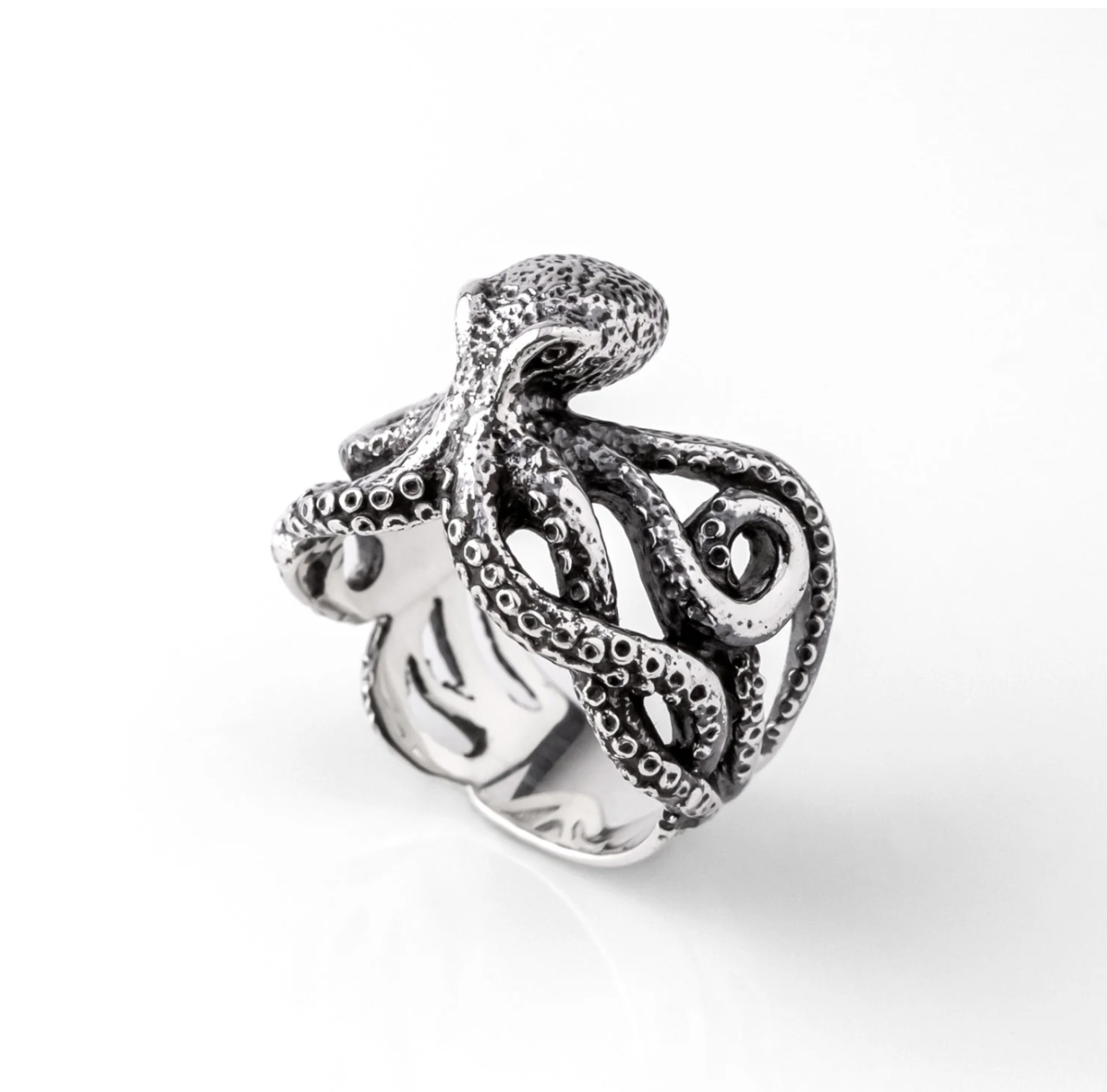 Nick Von K Octopus Ring Sterling Silver. Size R