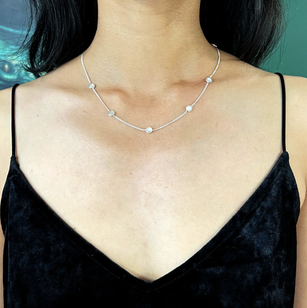 Nick Von K Mother of Pearl Kismet Necklace Sterling Silver