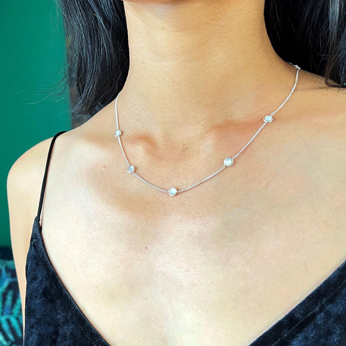 Nick Von K Mother of Pearl Kismet Necklace Sterling Silver
