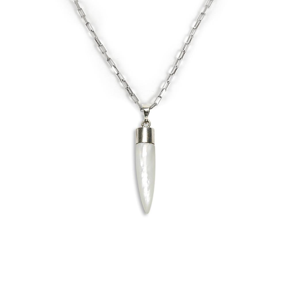 Nick Von K Mother of Pearl Point Charm Sterling Silver