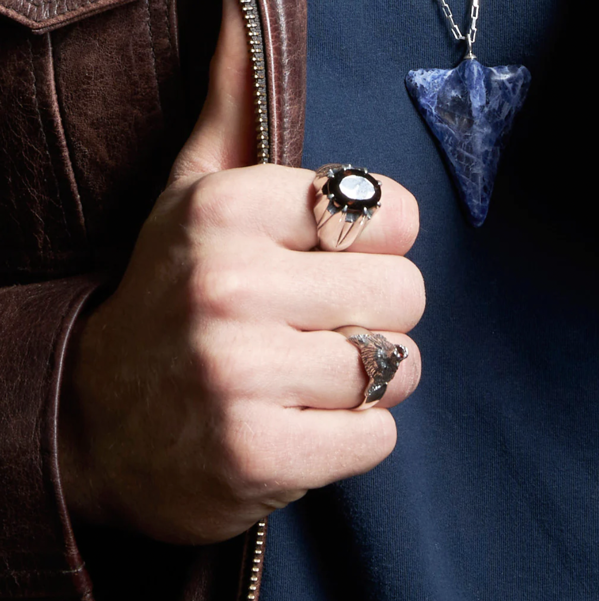 Nick Von K Smokey Quartz Large Star Claw Ring. Size Q 1/2