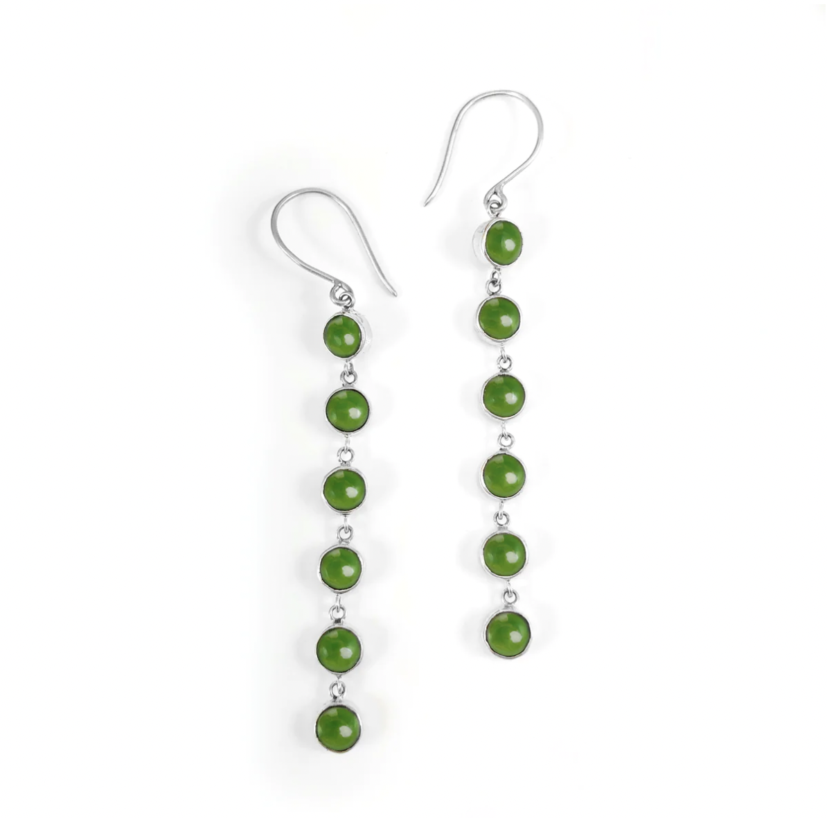 Nick Von K Pounamu Babylon Earrings Sterling Silver