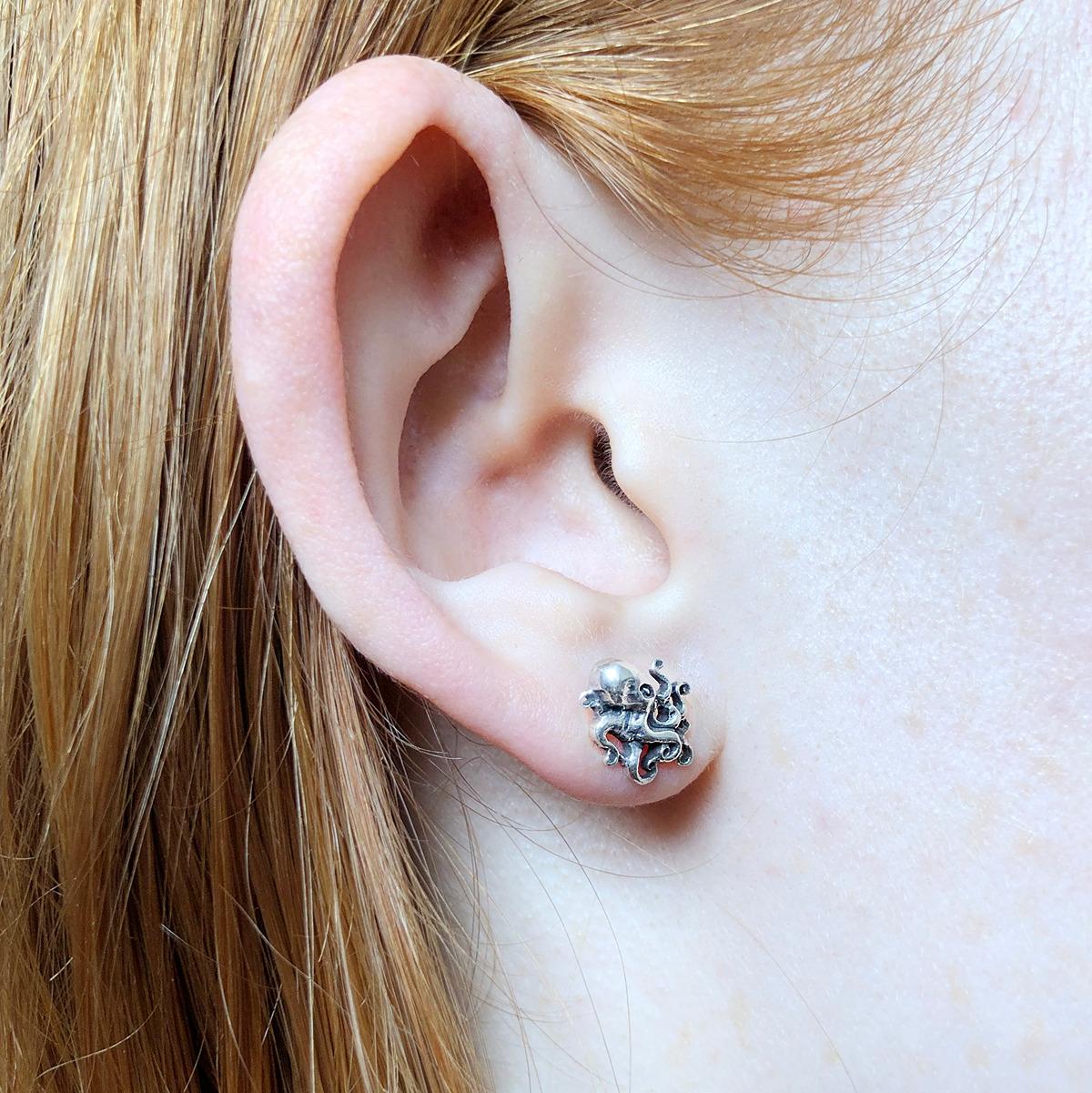 Nick Von K Octopus Studs Sterling Silver