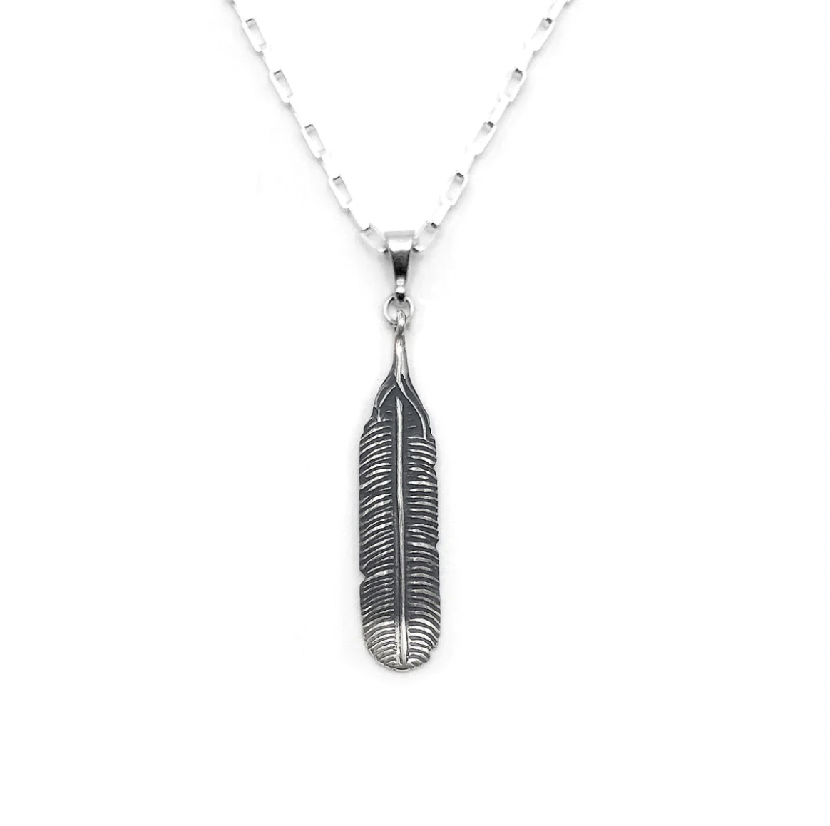 Nick Von K Mini Huia Feather Pendant Sterling Silver Necklace