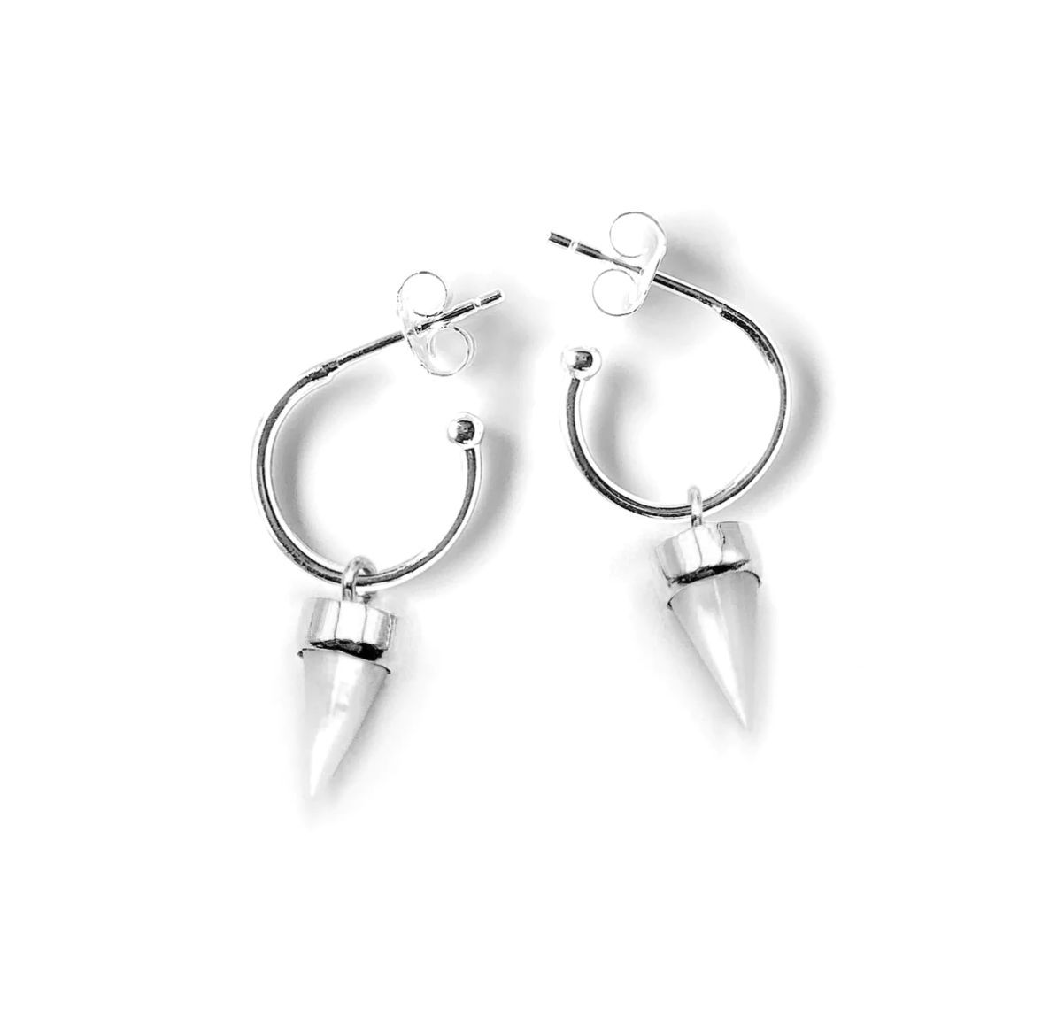 Nick Von K Mother of Pearl Shell Tiny Point Earrings Sterling Silver