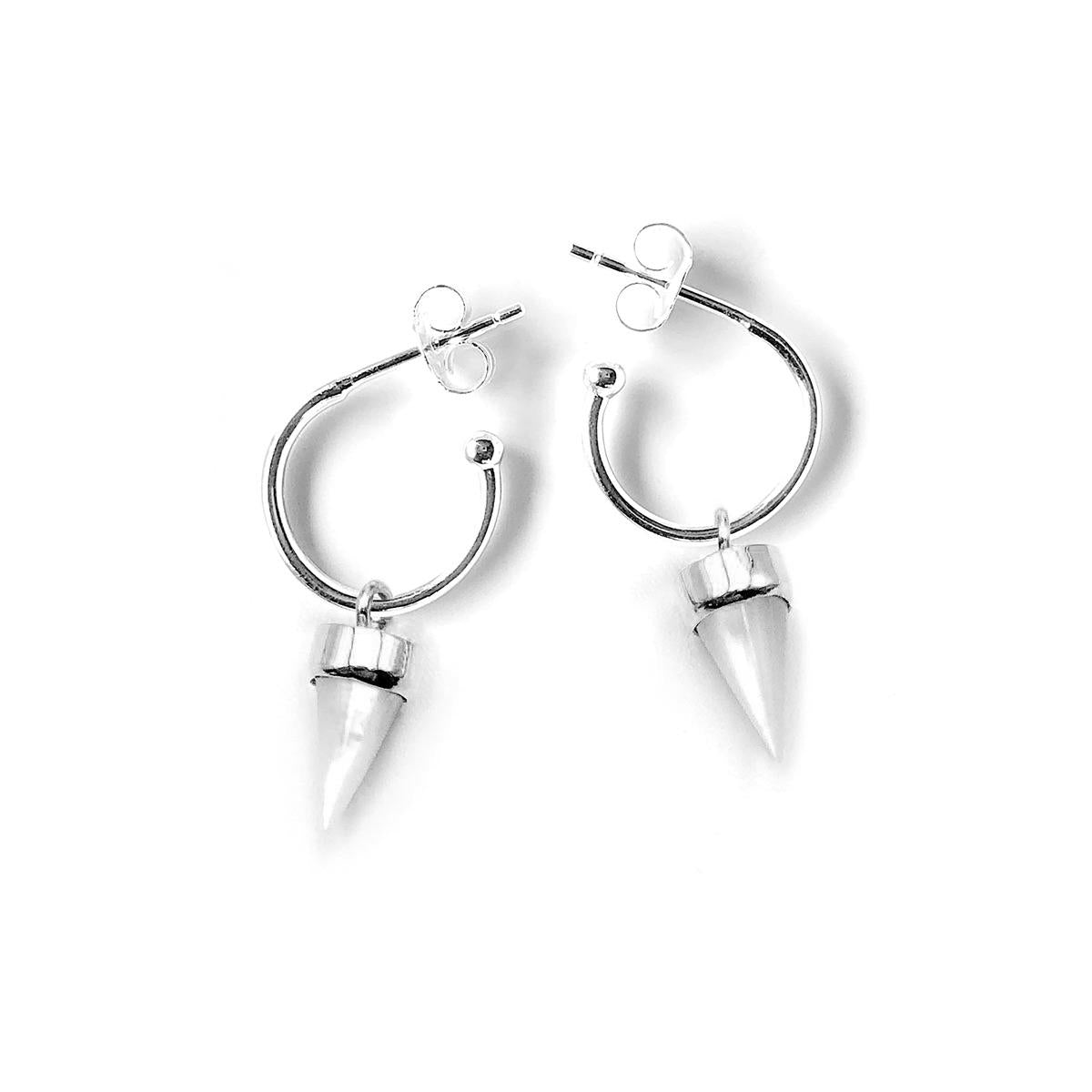 Nick Von K Mother of Pearl Shell Tiny Point Earrings Sterling Silver
