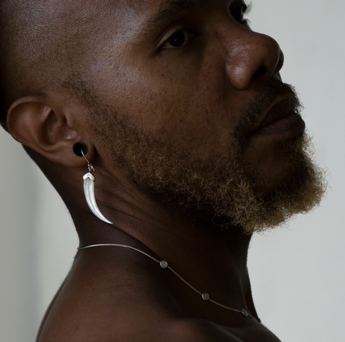 Nick Von K Mother of Pearl Shell Huia Beak Earrings Sterling Silver