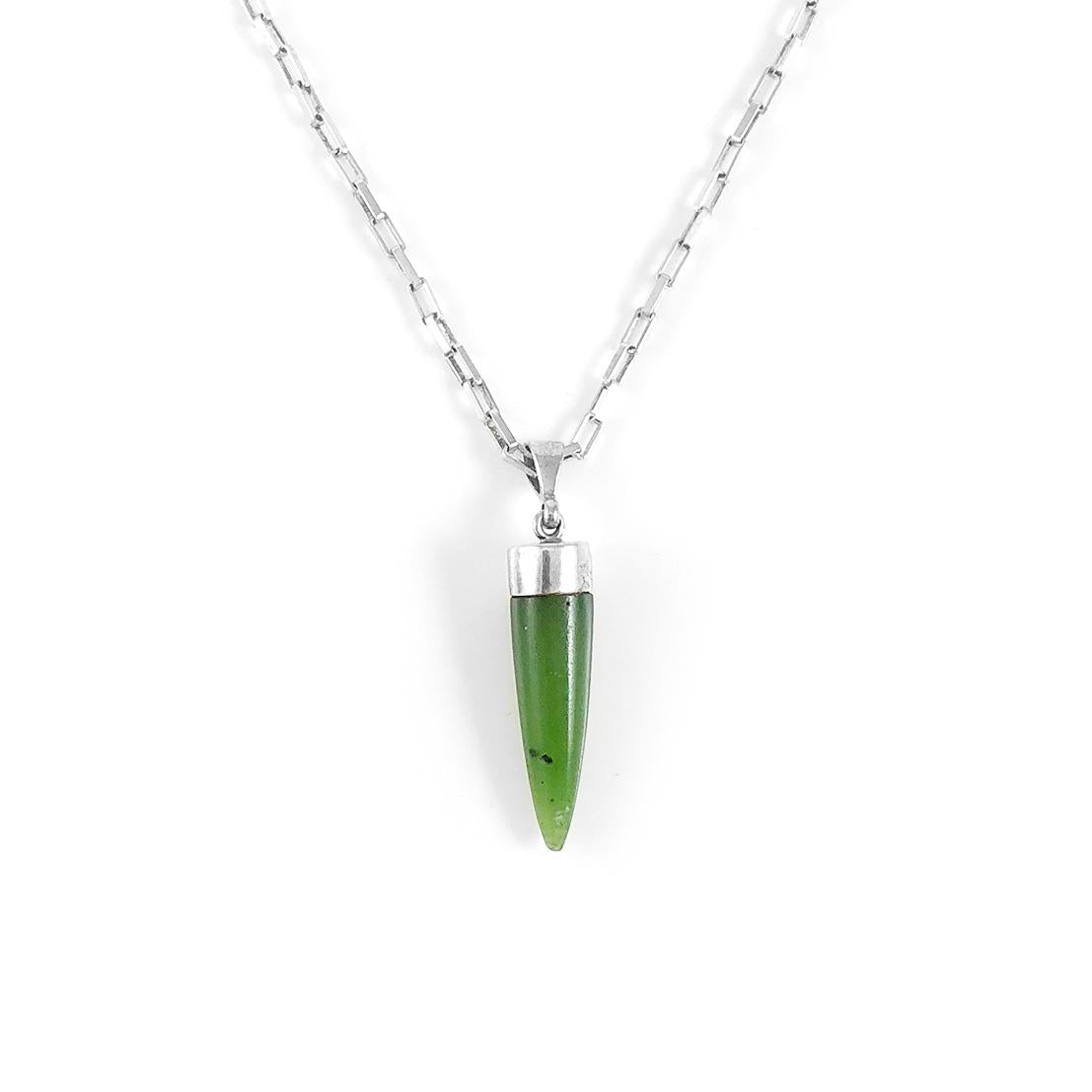 Nick Von K Pounamu Point Charm Pendant Sterling Silver