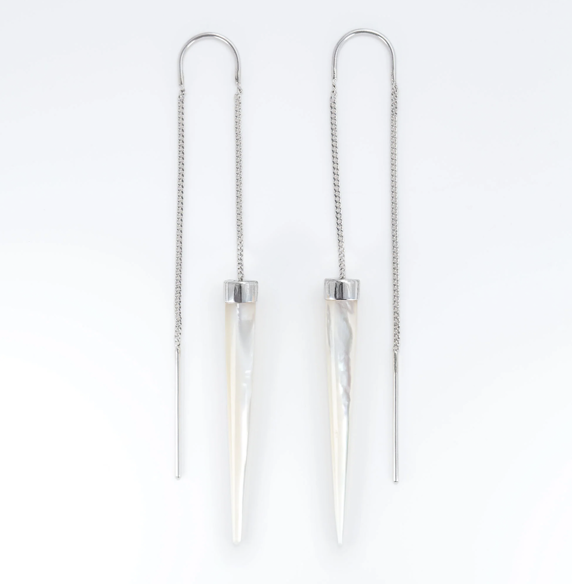 Nick Von K Mother of Pearl Slipstream Earrings Sterling Silver