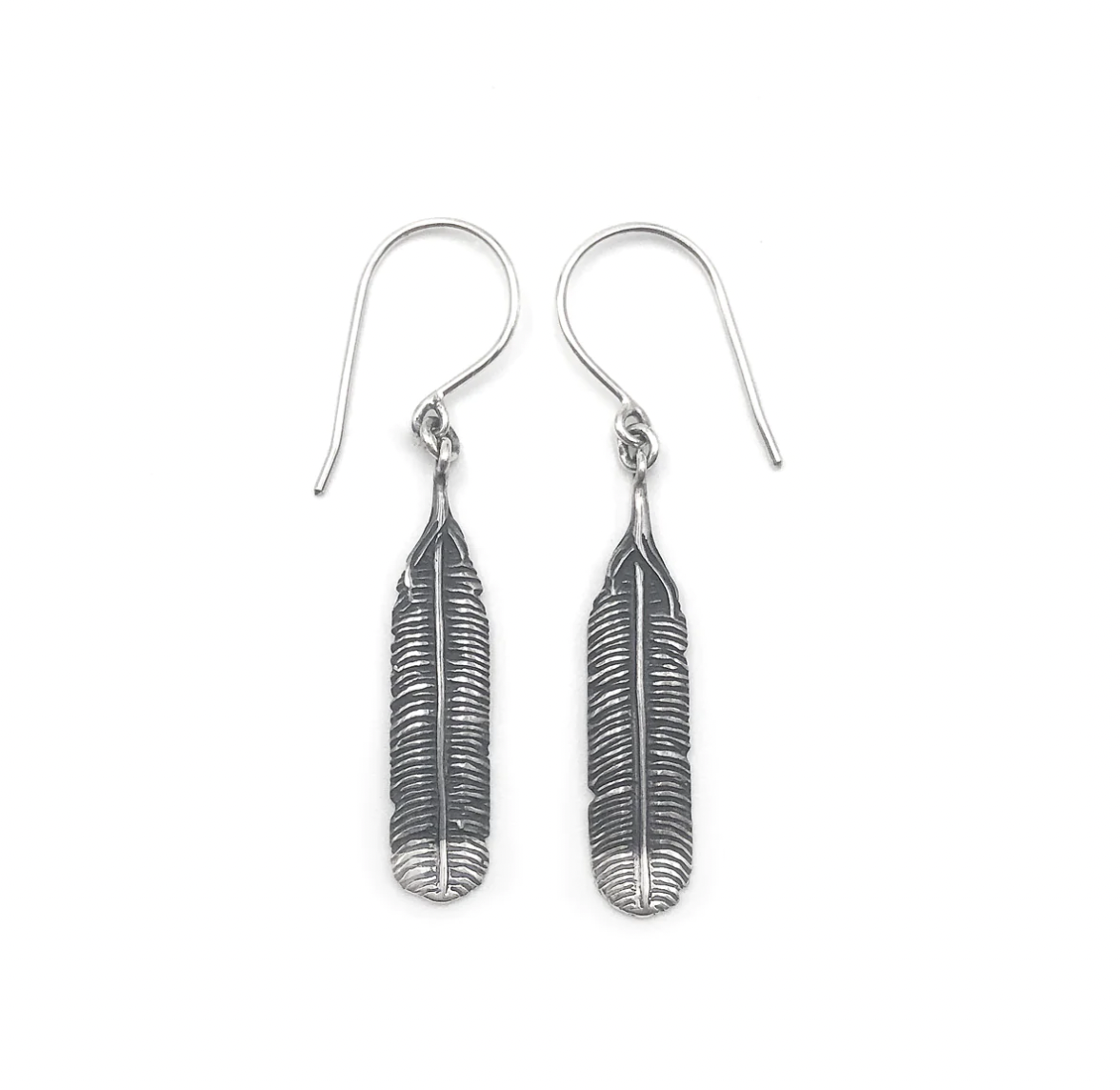 Nick Von K Mini Huia Feather Earrings Sterling Silver