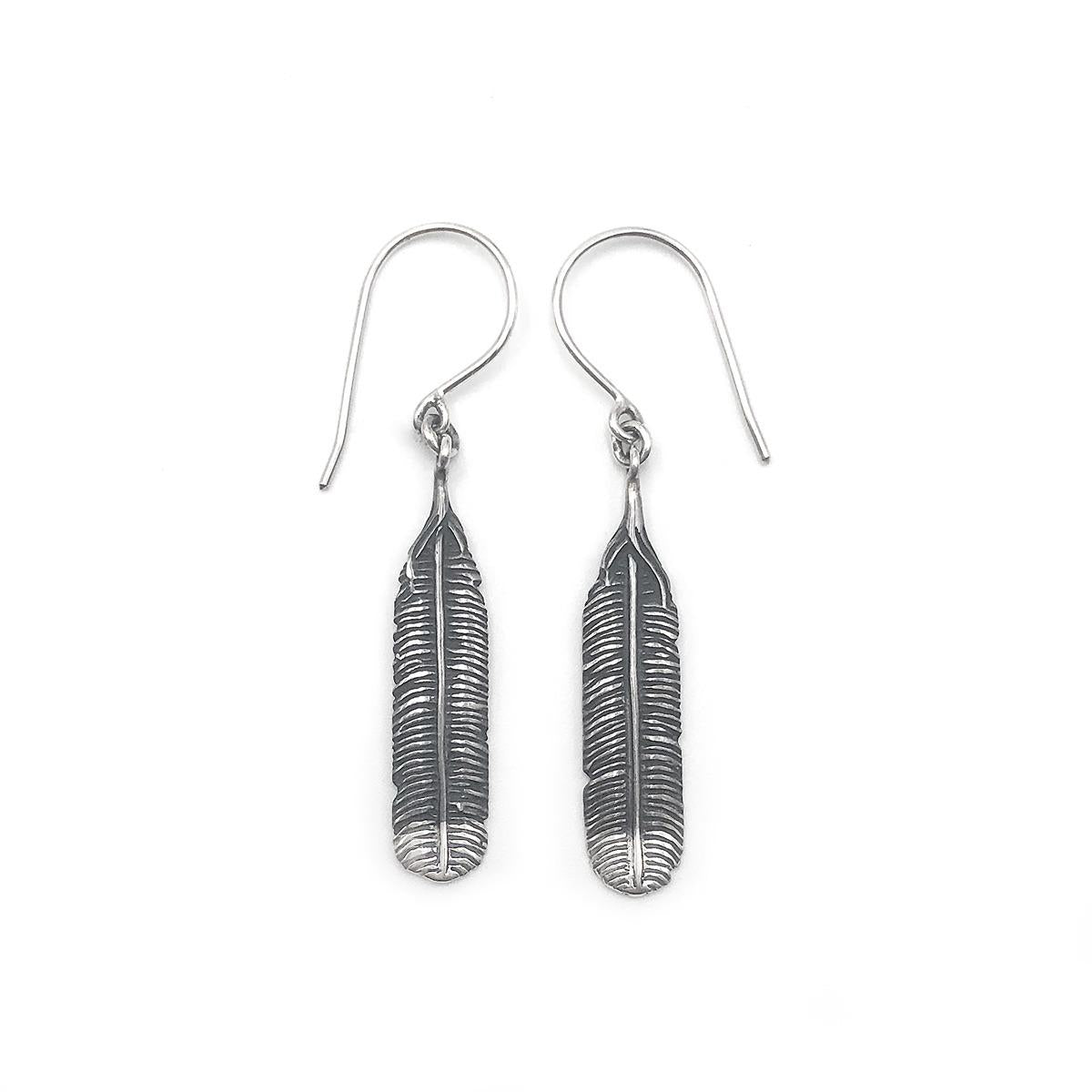 Nick Von K Mini Huia Feather Earrings Sterling Silver