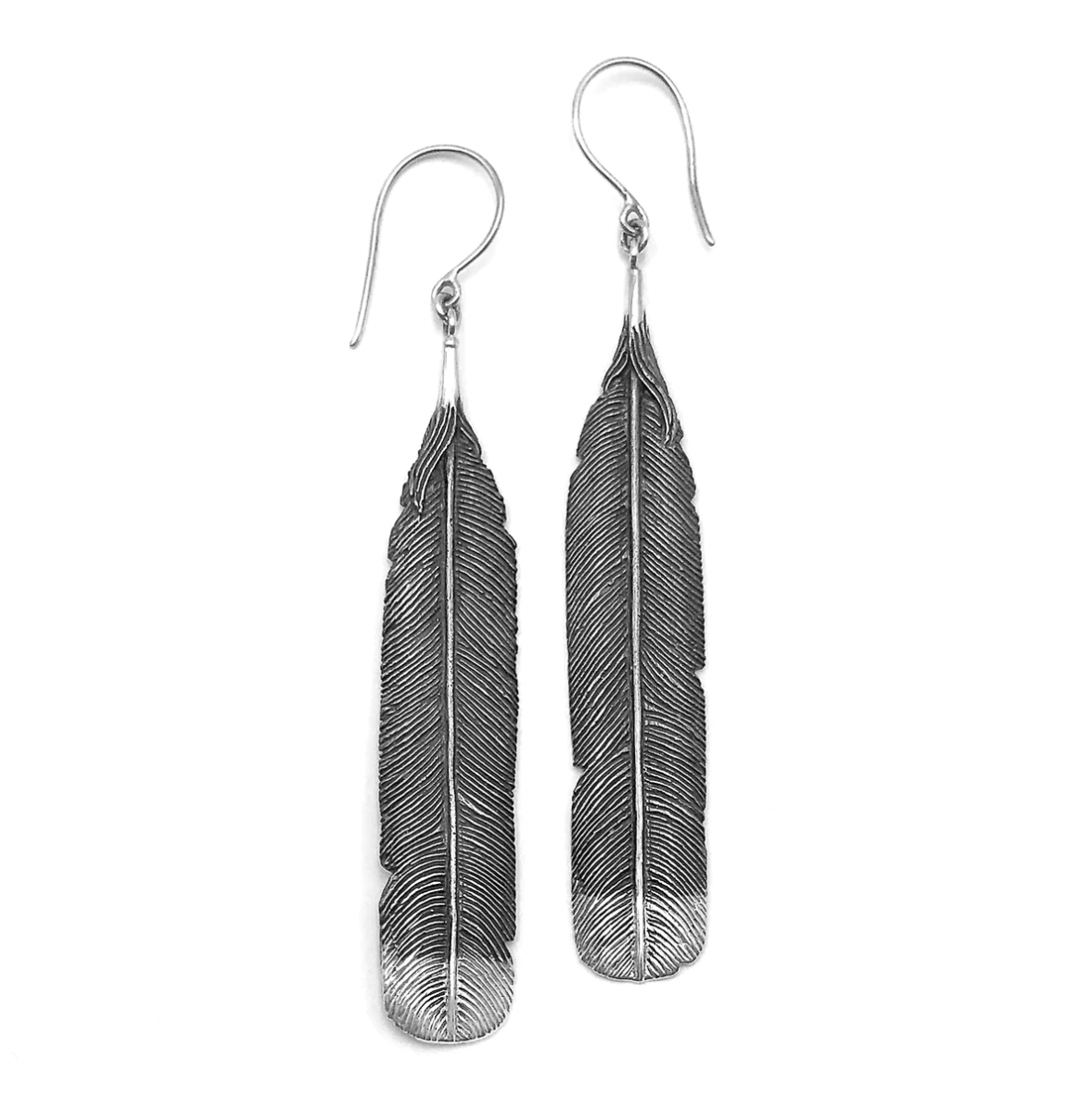 Nick Von K Huia Feather Earrings Sterling Silver