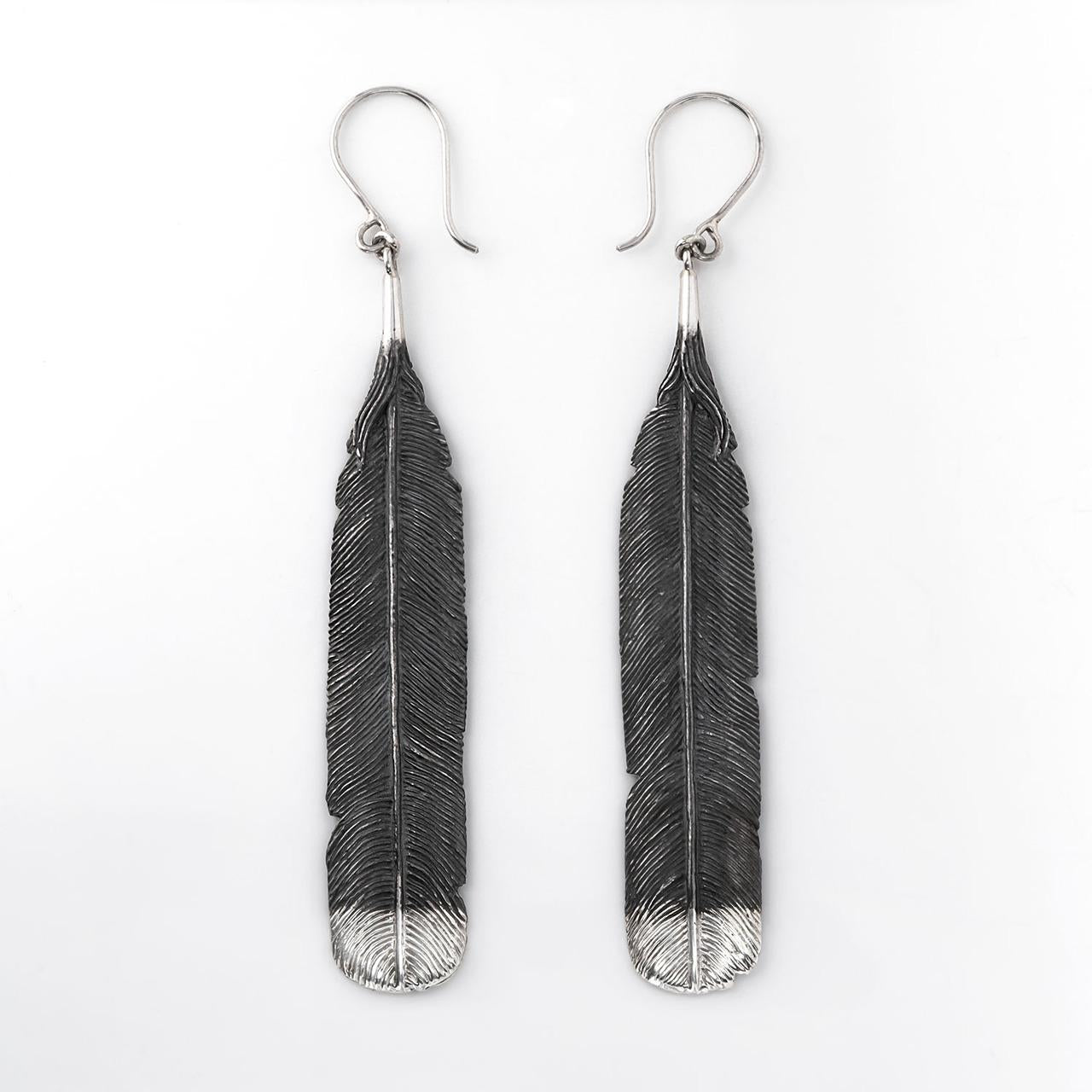 Nick Von K Huia Feather Earrings Sterling Silver