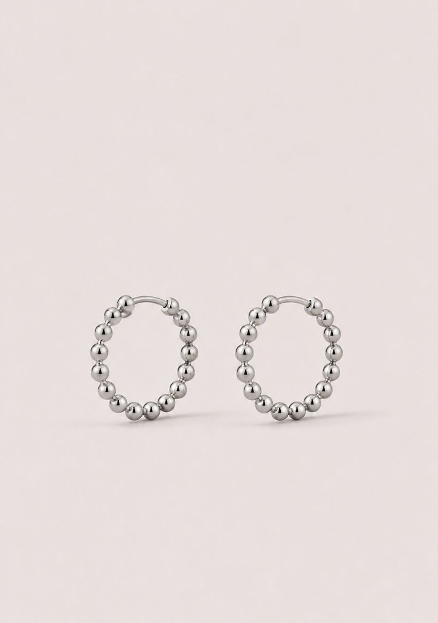 Sterling Silver Bubble Huggie Earring