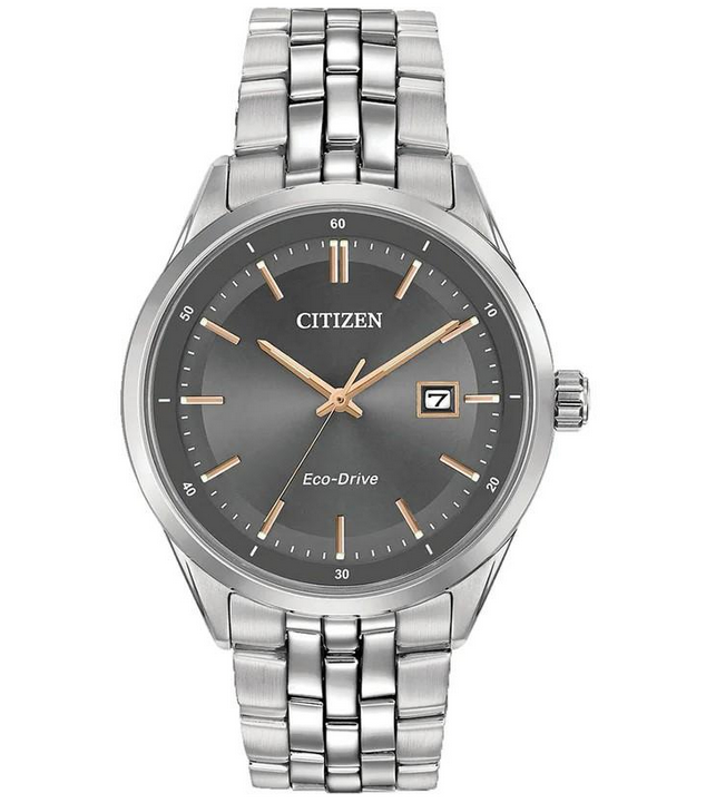 Citizen Gents Eco-Drive Black Face Watch 100m Water Resistant BM7251-53H