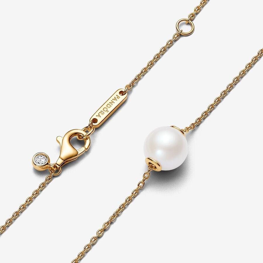 Pandora 14ct Gold Plated Treated Freshwater Cultured Pearl Collier Necklace
