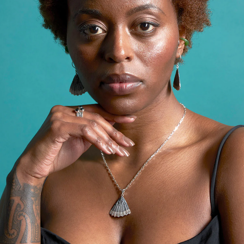 Nick Von K Huia Fan Necklace Sterling Silver