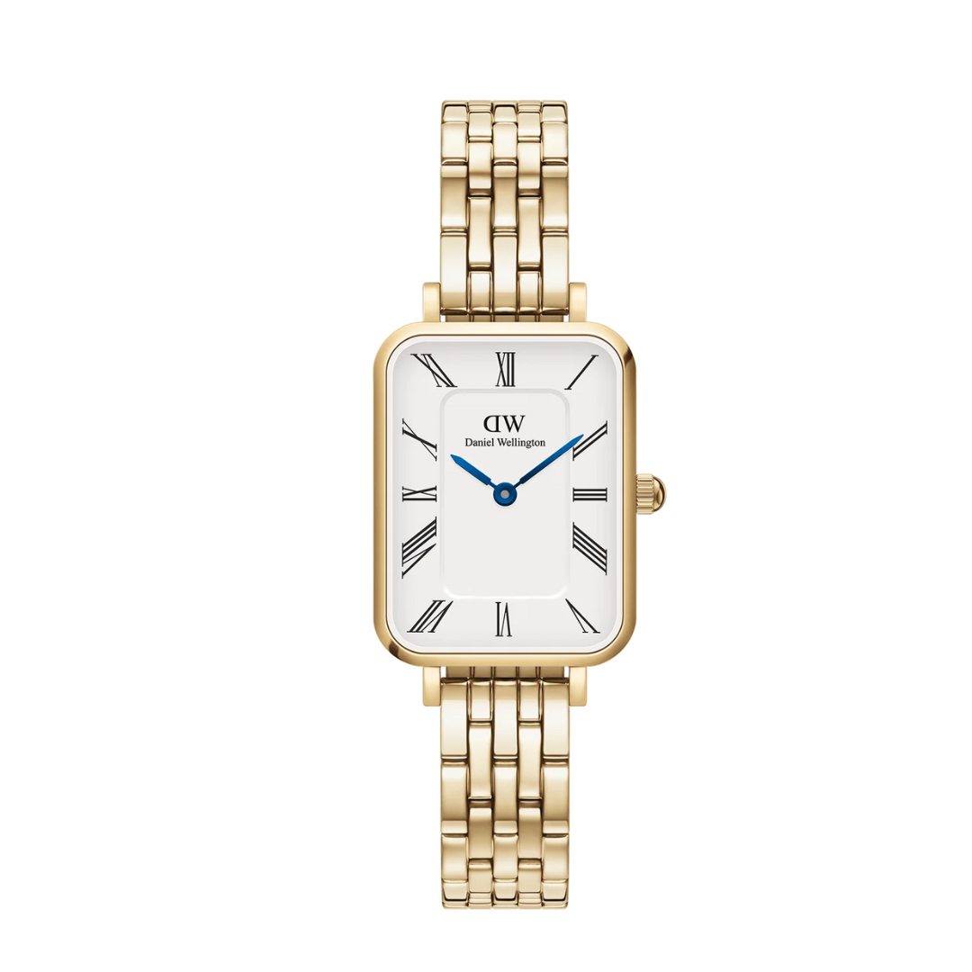 Daniel Wellington 20x26 Quadro Roman Numerals 5-Link Gold Watch