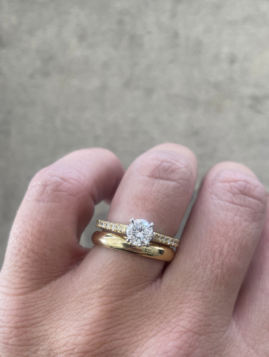 The Scarlett Setting - Round Diamond - Stone Set Shoulders