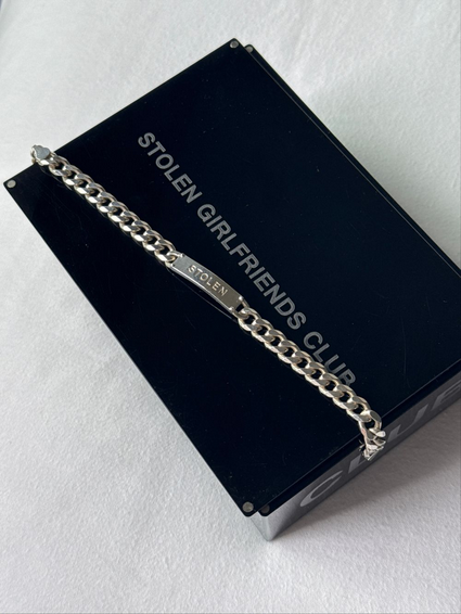Stolen Girlfriends Club Sterling Silver Large Plate Bracelet-Short