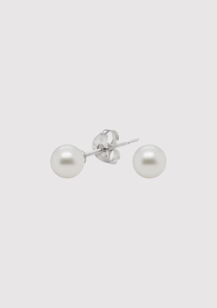 Sterling Silver 6-6.5mm Freshwater Pearl Stud Earrings