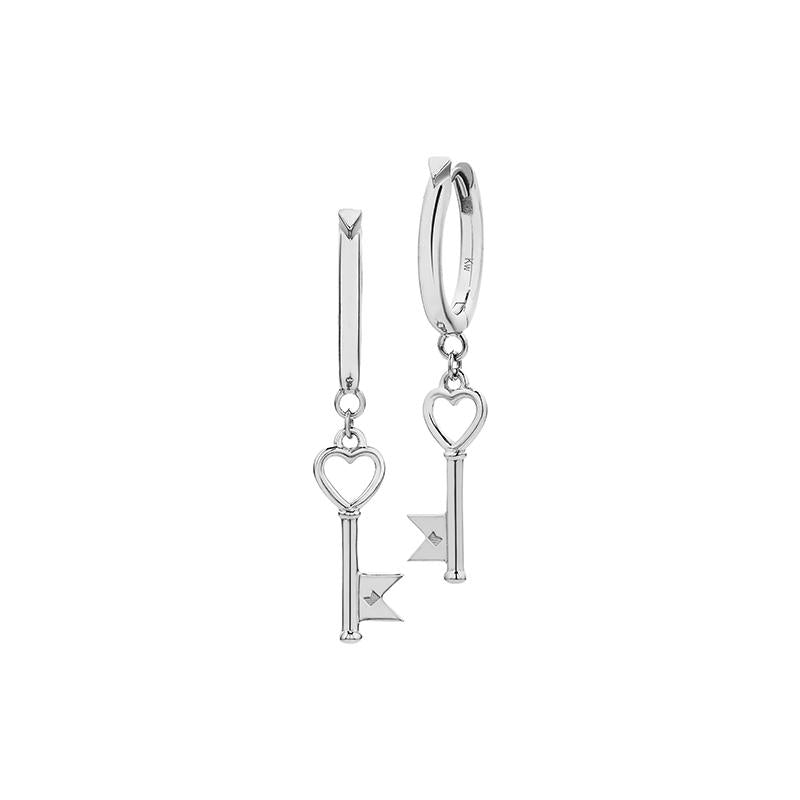 Karen Walker Sterling Silver Monogram Key Earrings