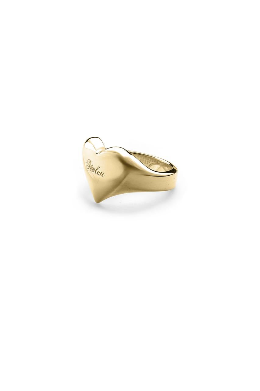 Stolen Girlfriends Club 18ct Yellow Gold Plated Full Heart Signet Ring