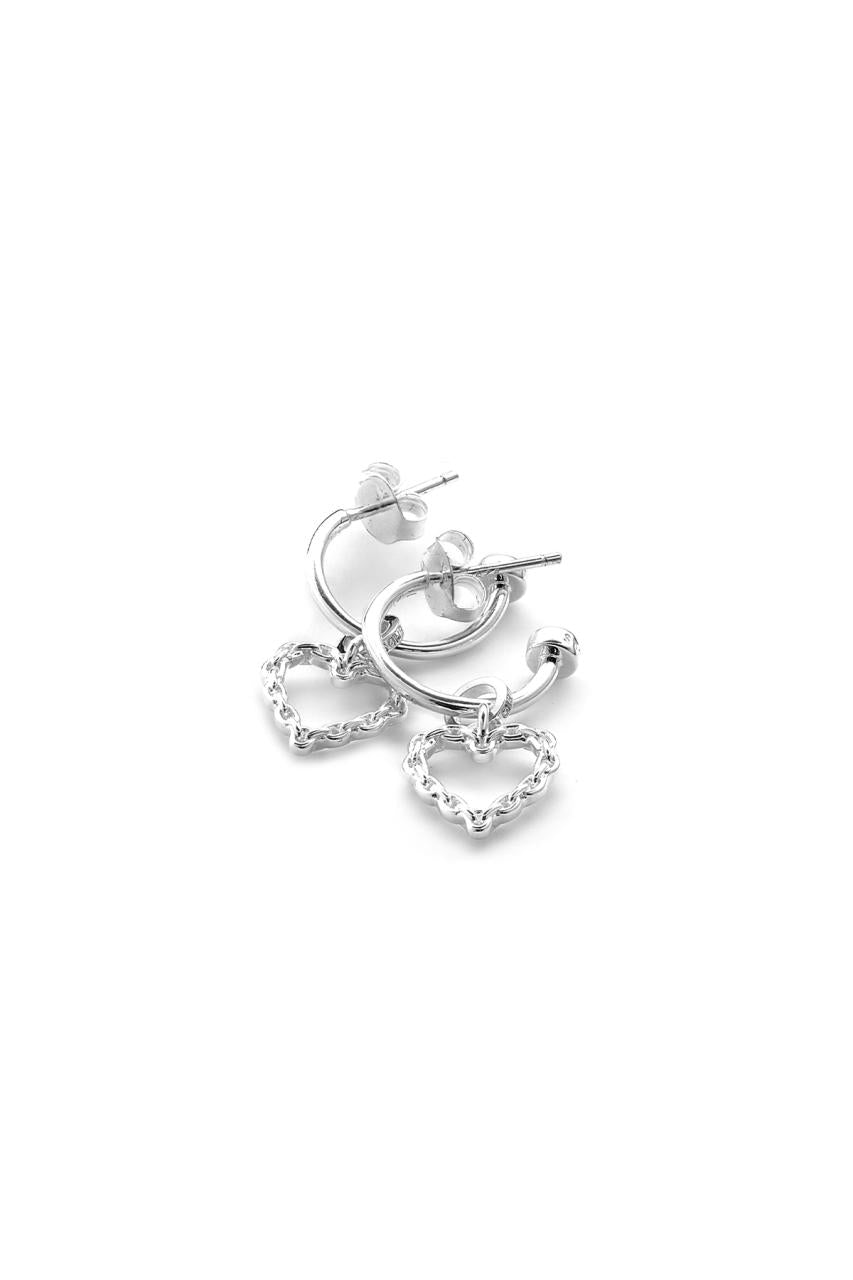Stolen Girlfriends Club Sterling Silver Chain Heart Anchor Sleeper Earrings
