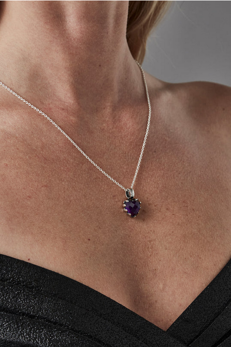 Stolen Girlfriends Club Sterling Silver Love Claw Necklace with Dark Amethyst