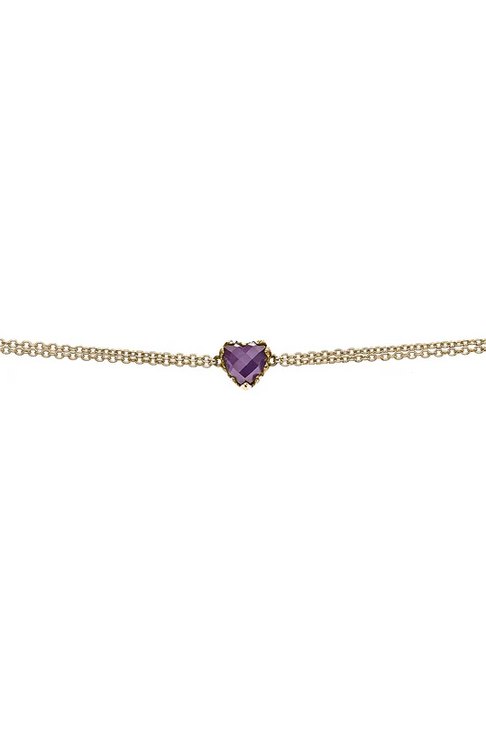 Stolen Girlfriends Club 18ct Yellow Gold Plated Love Claw Amethyst Bracelet