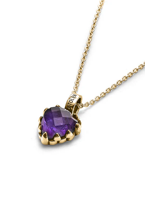Stolen Girlfriends Club 18ct Yellow Gold Plated Love Claw Necklace with Dark Amethyst