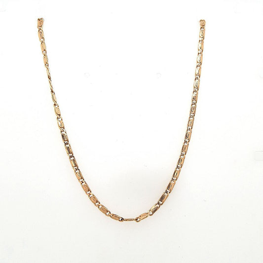 Estate 14ct Yellow Gold Fancy Curb Link Chain