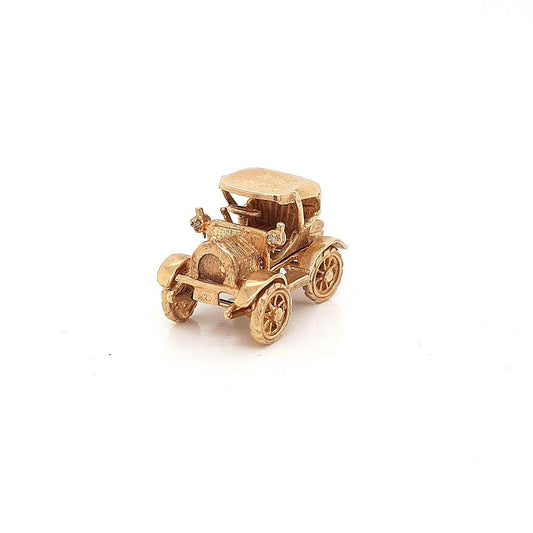 Estate Sterling Silver Gold Plated Car Charm
