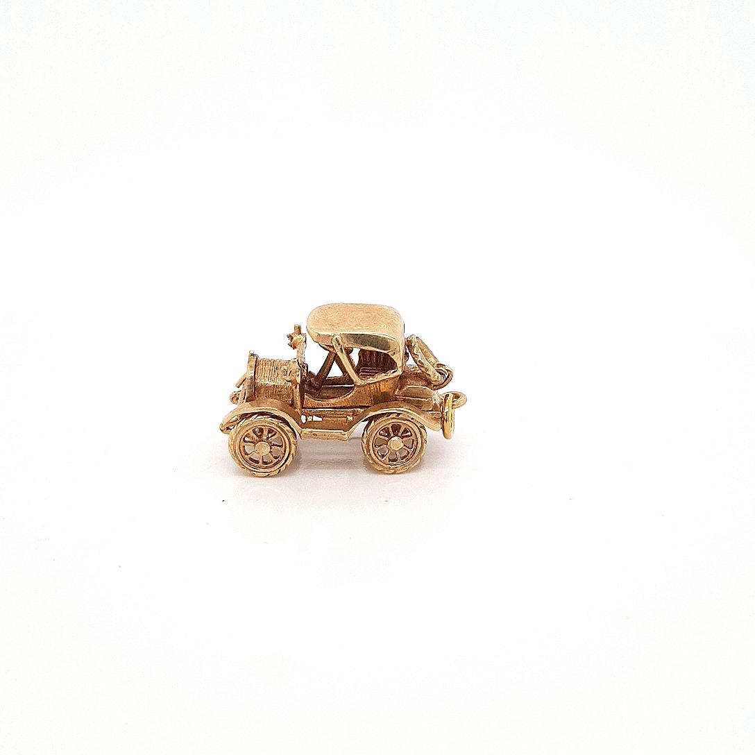 Estate Sterling Silver Gold Plated Car Charm