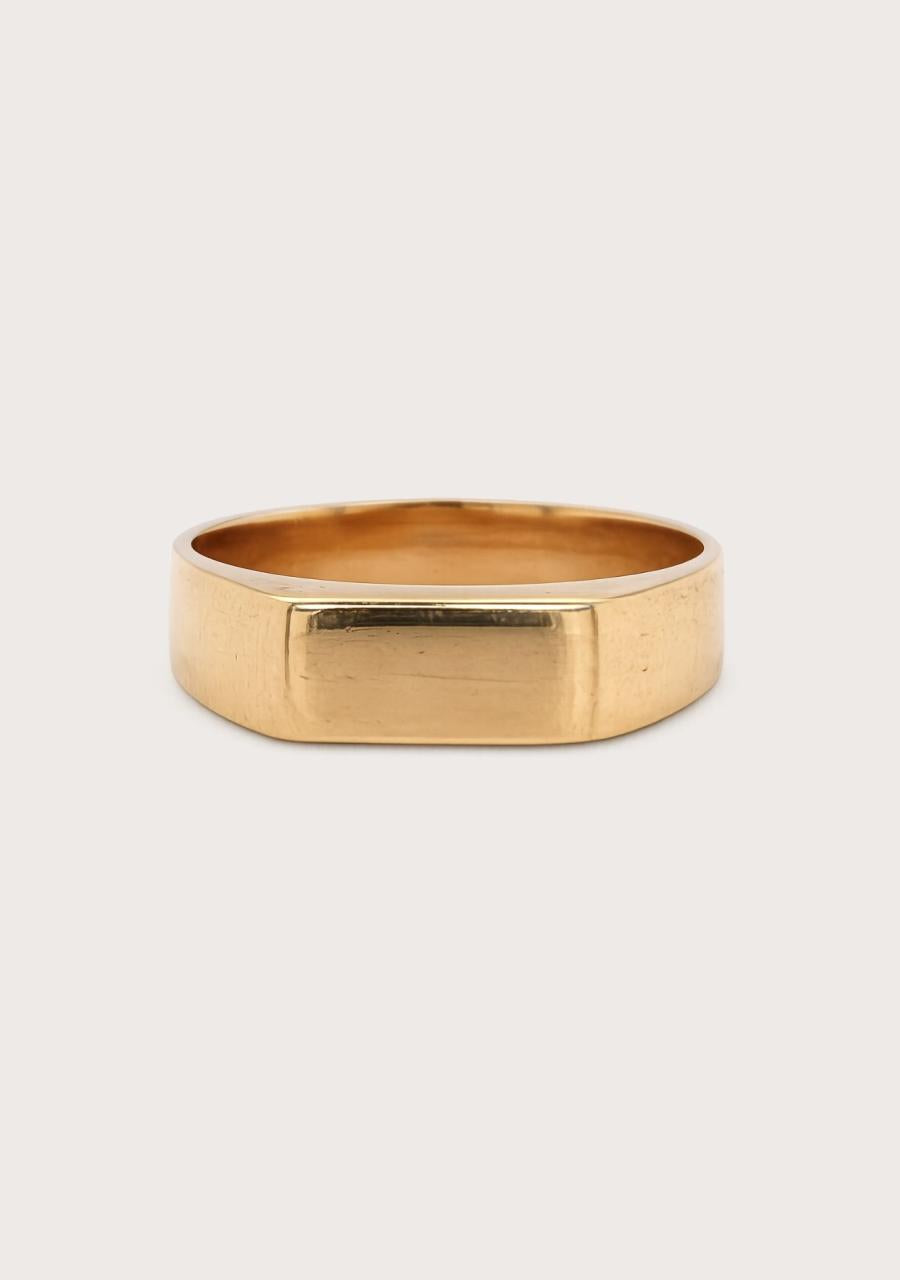 Estate 18ct Yellow Gold Bar Signet Ring