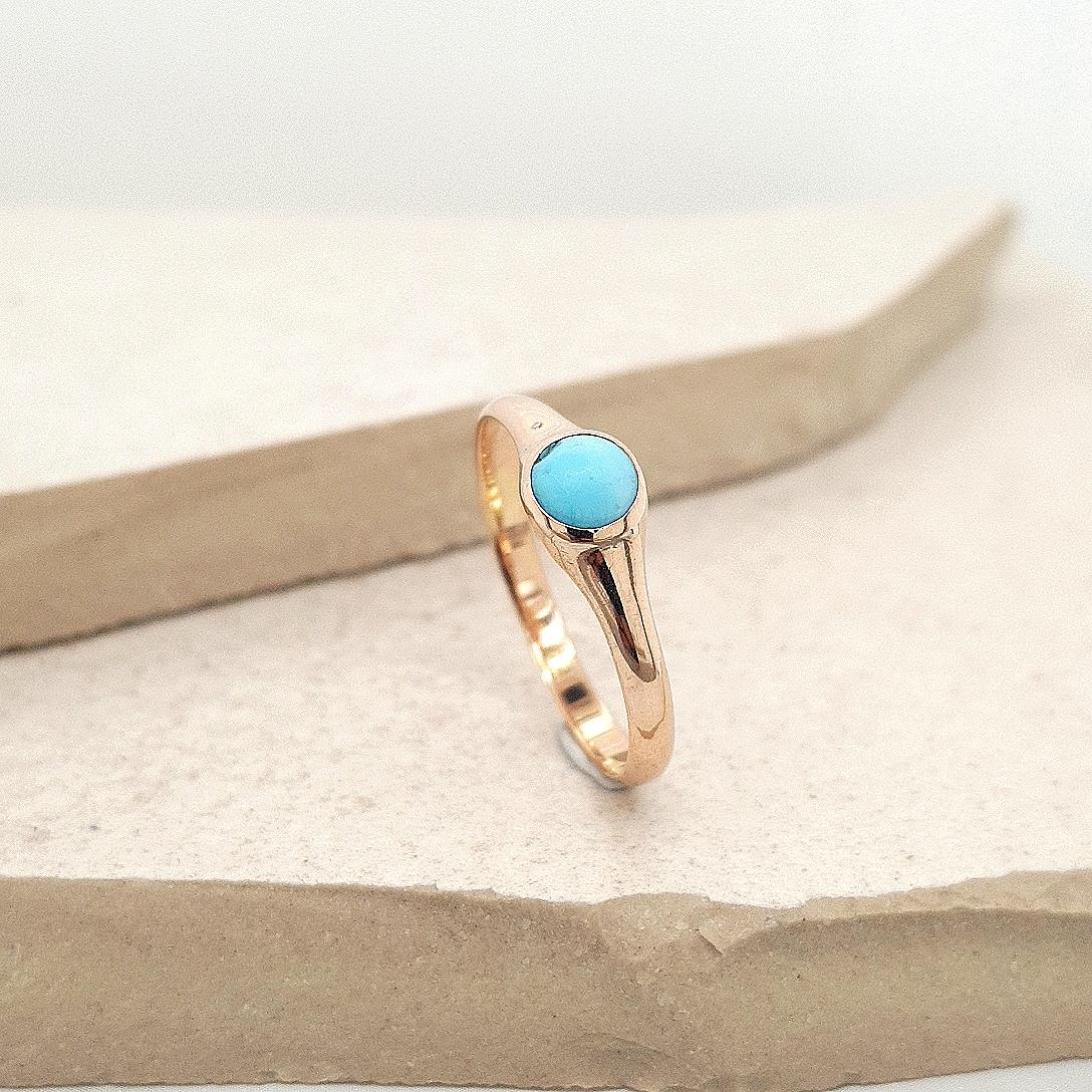 Estate 9ct Rose Gold Turquoise Ring