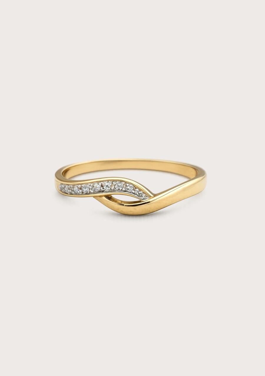 Estate 9ct Yellow Gold Diamond Ring