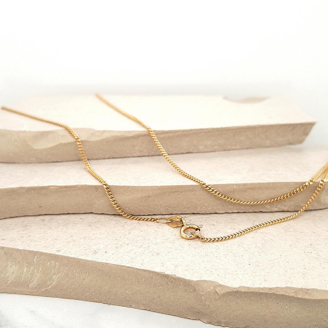 Estate 9ct Yellow Gold Curb Link Chain