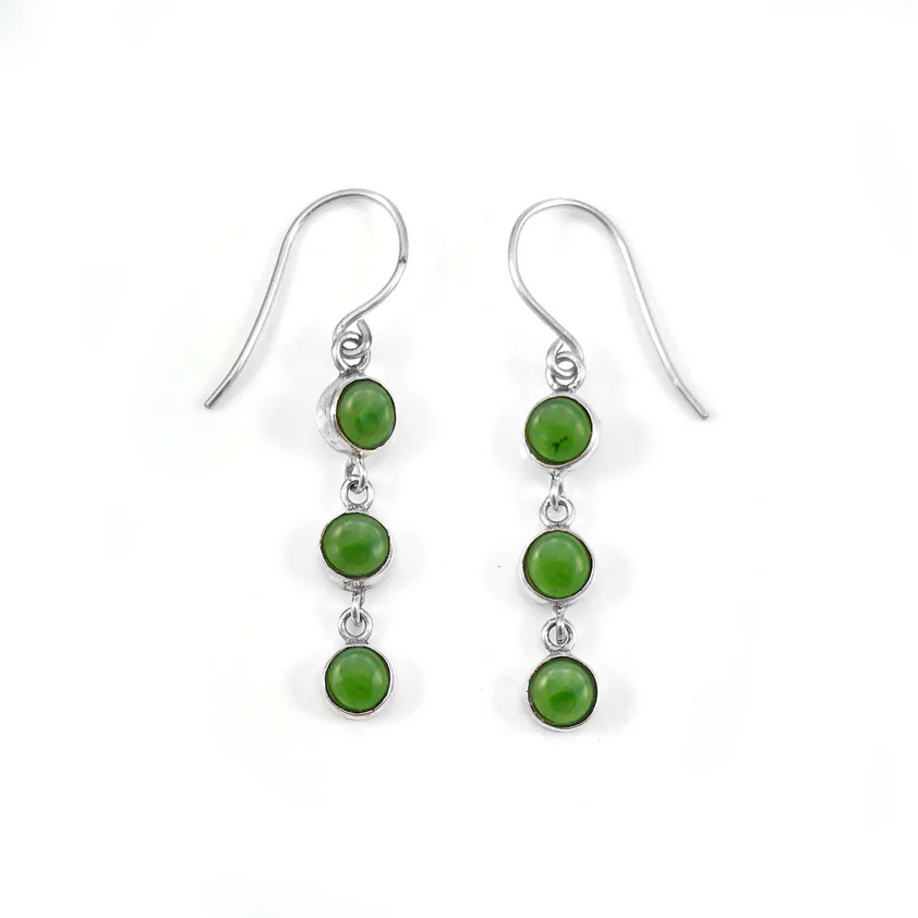 Nick Von K Sterling Silver Pounamu 3 Muses Earrings