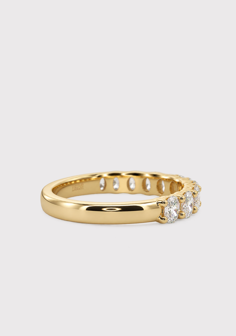 9ct Yellow Gold Lab Grown Oval Diamond Band