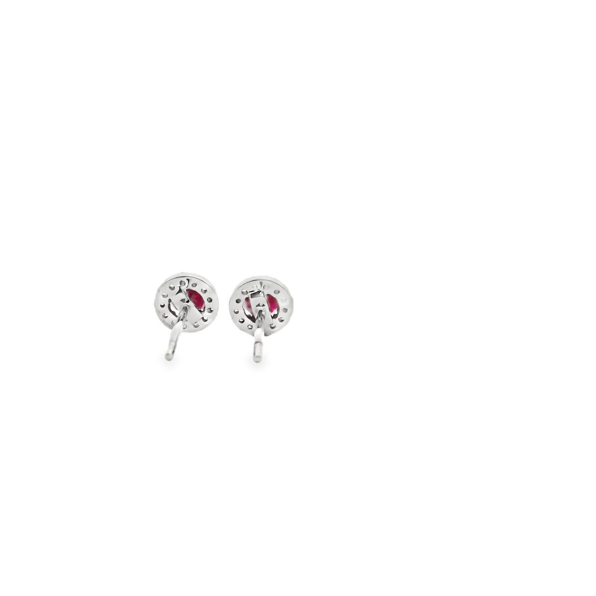 Ruby & Diamond 9ct White Gold Stud Earrings