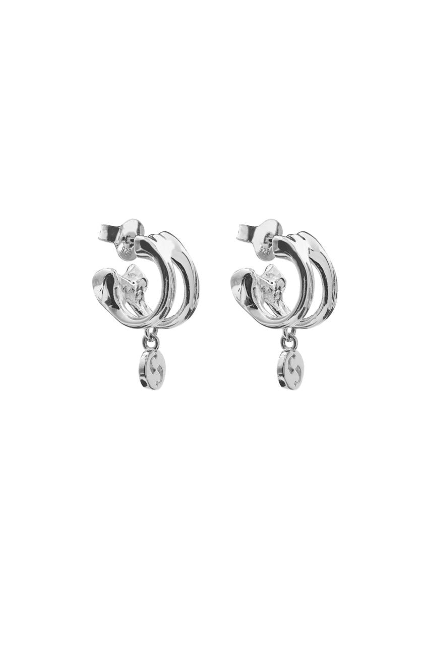 Stolen Girlfriends Club Sterling Silver Skeletal Hoop Earrings