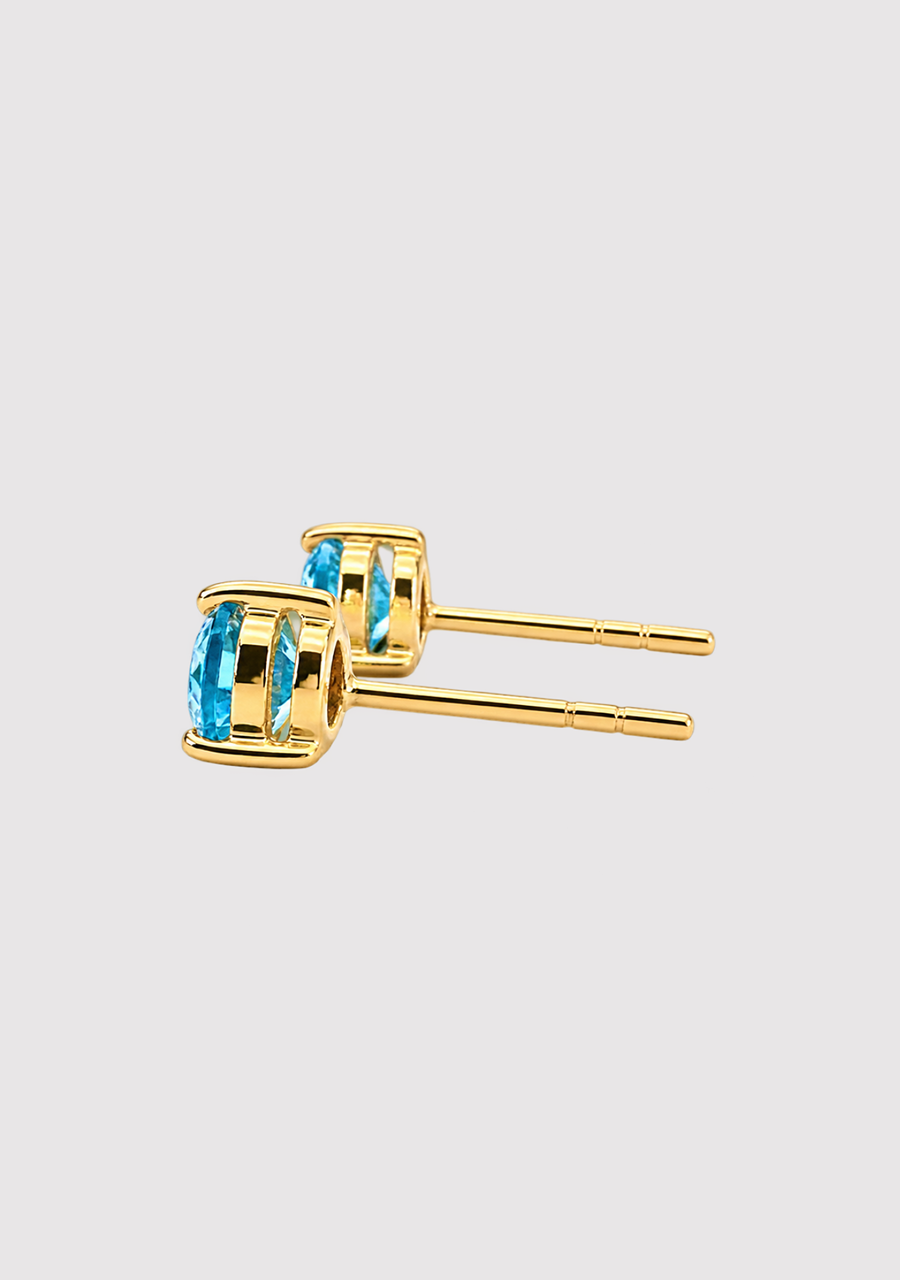 Topaz 9ct Yellow Gold Stud Earrings