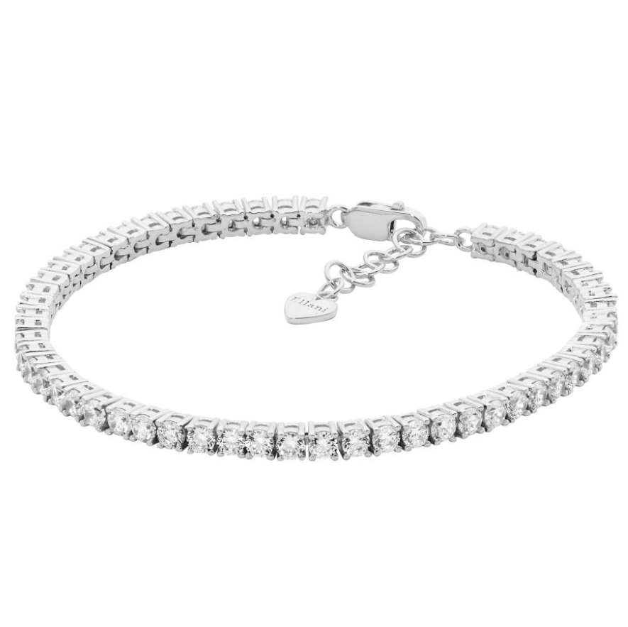 Ellani Sterling Silver 3mm Cubic Zirconia Tennis Bracelet with Extension